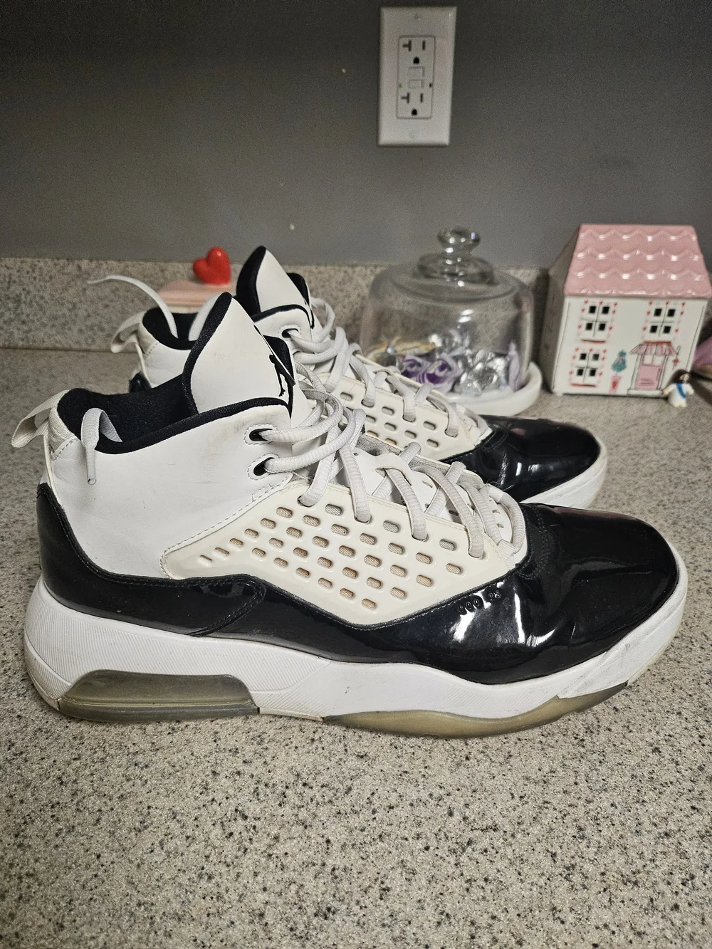 Jordan Black and White High-Top Sneakers